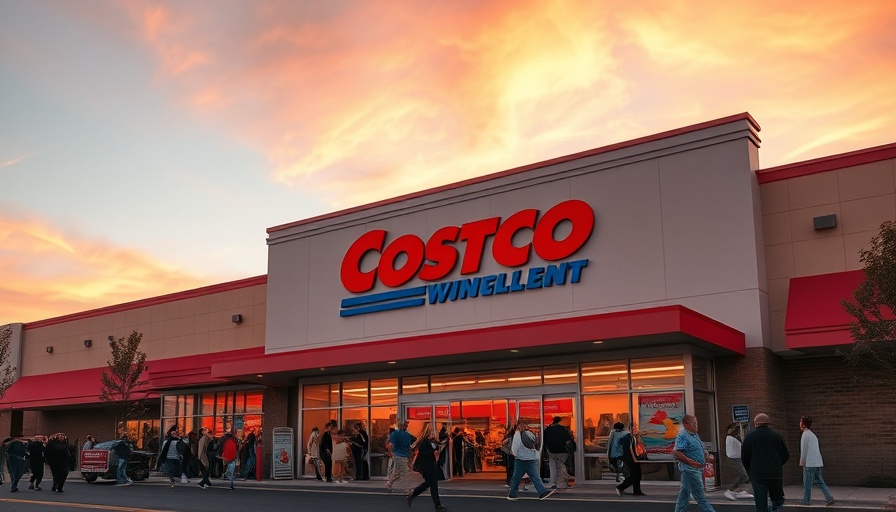 Costco membership deal at sunset showcases vibrant storefront.