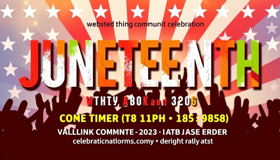 Colorful Zebulon Juneteenth Celebration poster with event details.