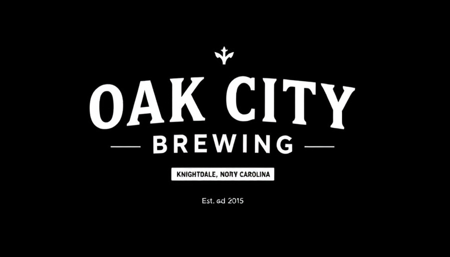 Minimalist Oak City Brewing Company logo design, established 2015.
