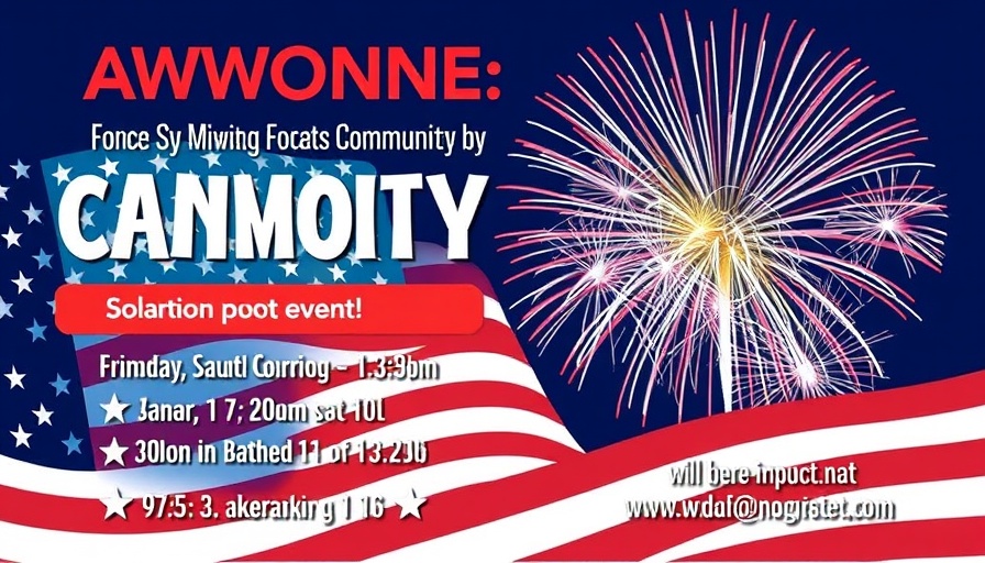 Roxboro Independence Day Parade and Fireworks announcement poster.