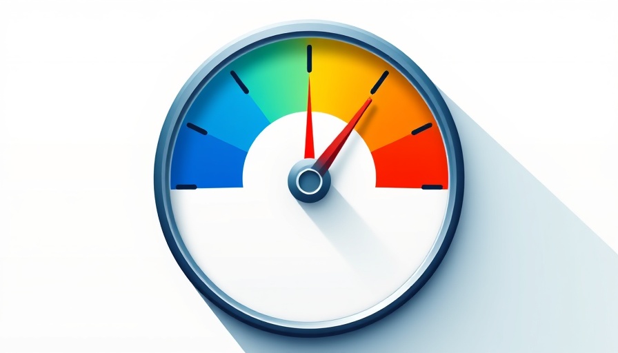 Colorful gauge illustration with medium level reading, warm calling theme.