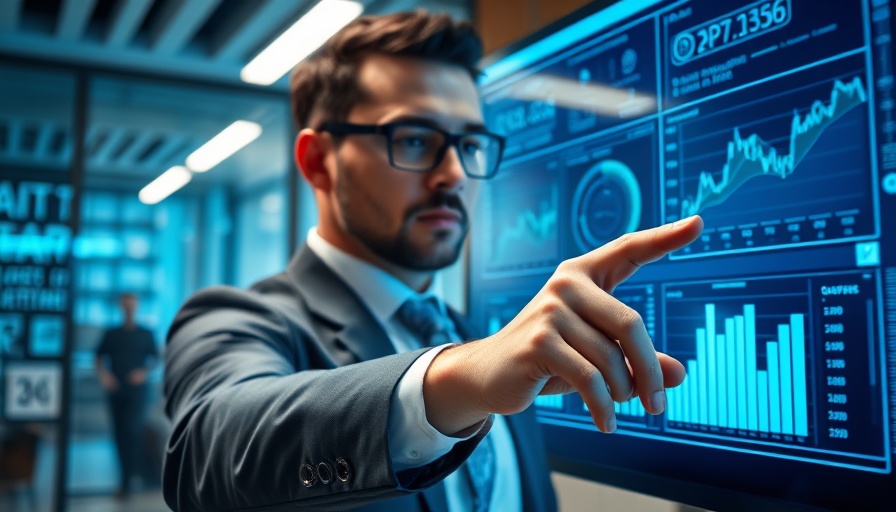 Finance team developing AI strategy with interactive digital analytics.