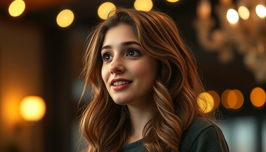 Confident woman speaking with bokeh lights in background, AI startup salaries.