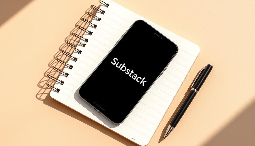 Smartphone with Substack logo on a notebook next to a pen, representing Top PR Substacks.