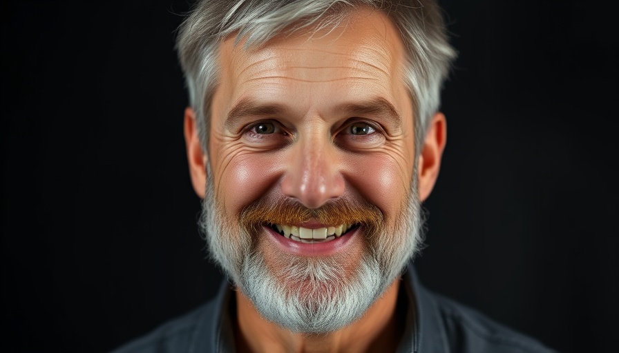 Middle-aged man portrait highlighting confidence in AI in marketing and DOOH.
