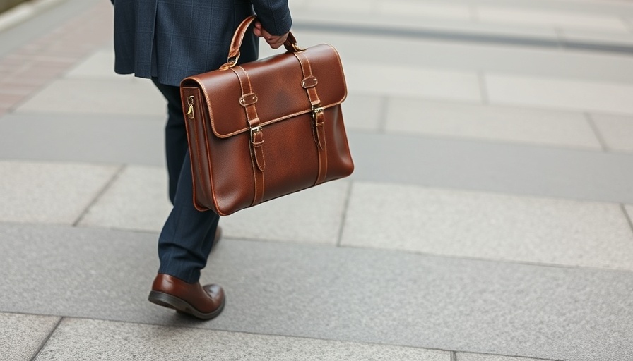 ERP platform business management concept with a person holding a leather briefcase.