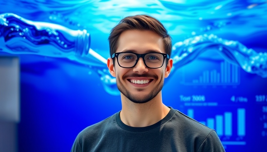 Confident person with dissolving plastic technology theme