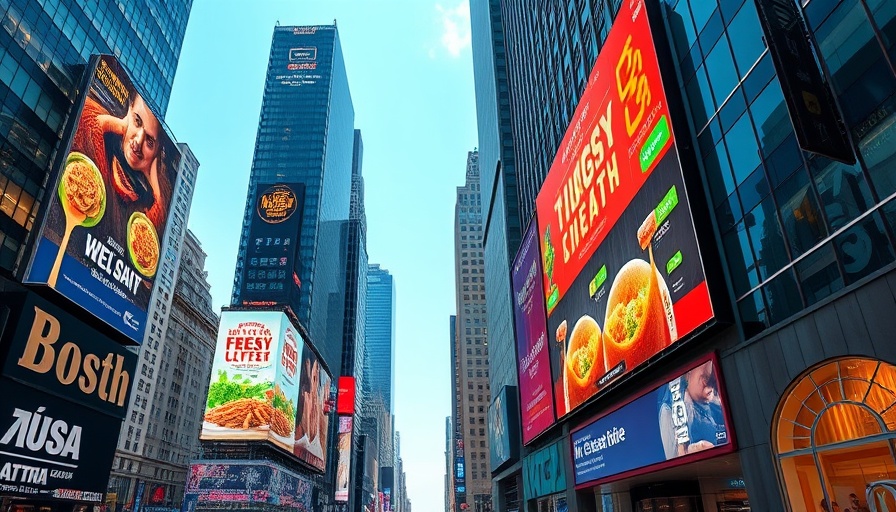 Unique KPI in marketing campaigns illustrated with vibrant urban billboards.