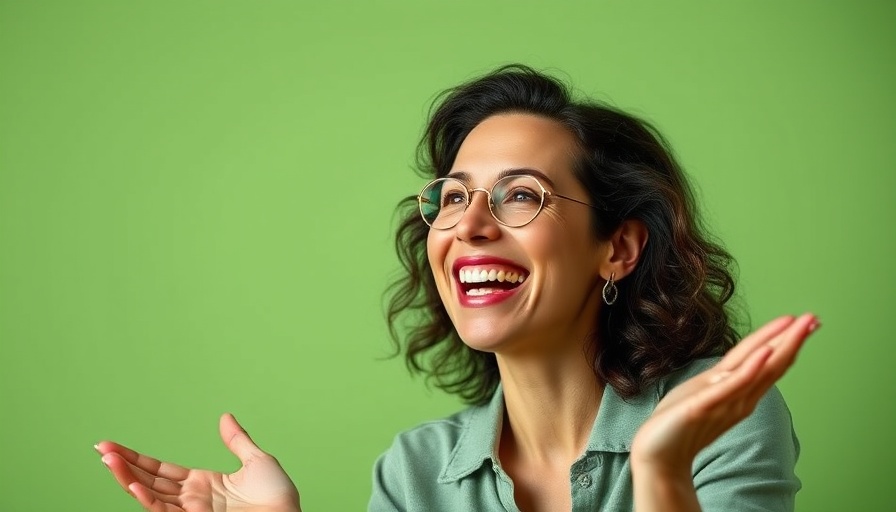 Data in PR storytelling: smiling woman engaged in discussion.