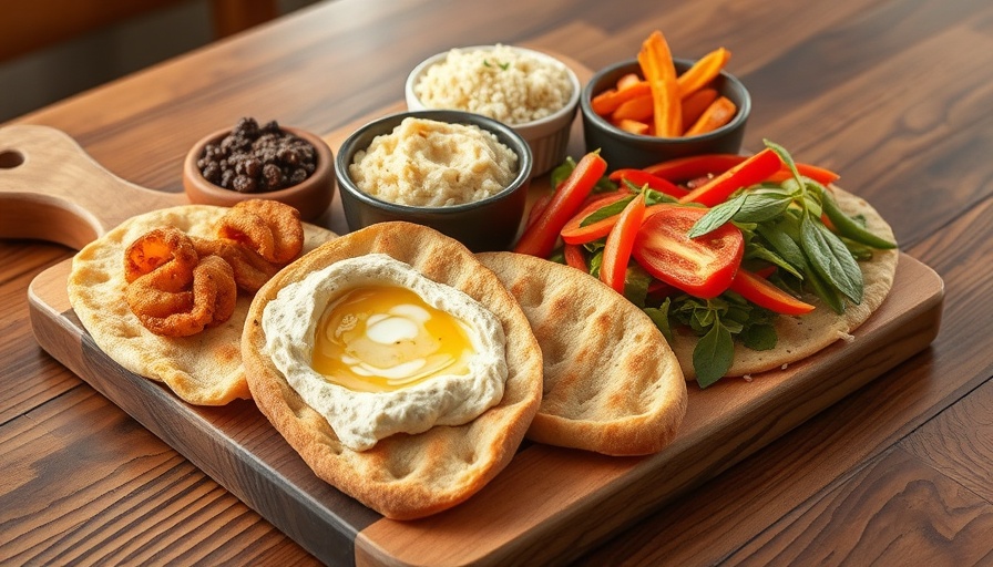 Gourmet foodie weekend in Moore County meal with flatbread and hummus.