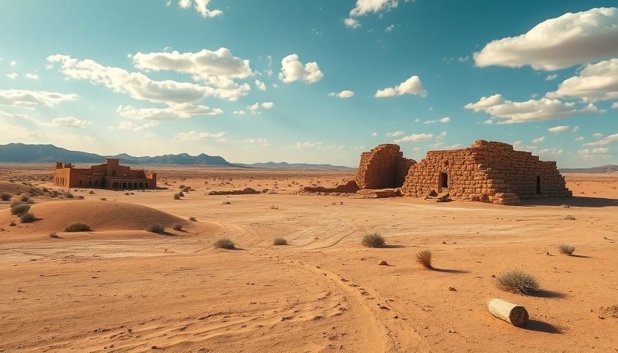 Chaco Culture National Historic Park ruins under a bright blue sky.