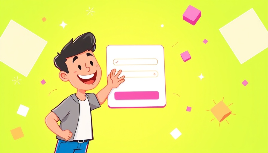 Cartoon of person using digital forms, exploring Tally Forms alternatives.