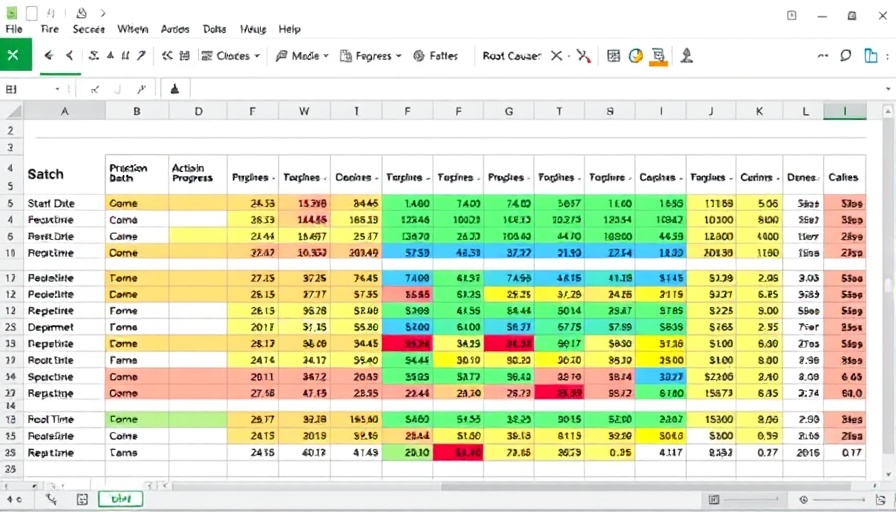 Time Impact Analysis spreadsheet summarizing production data.