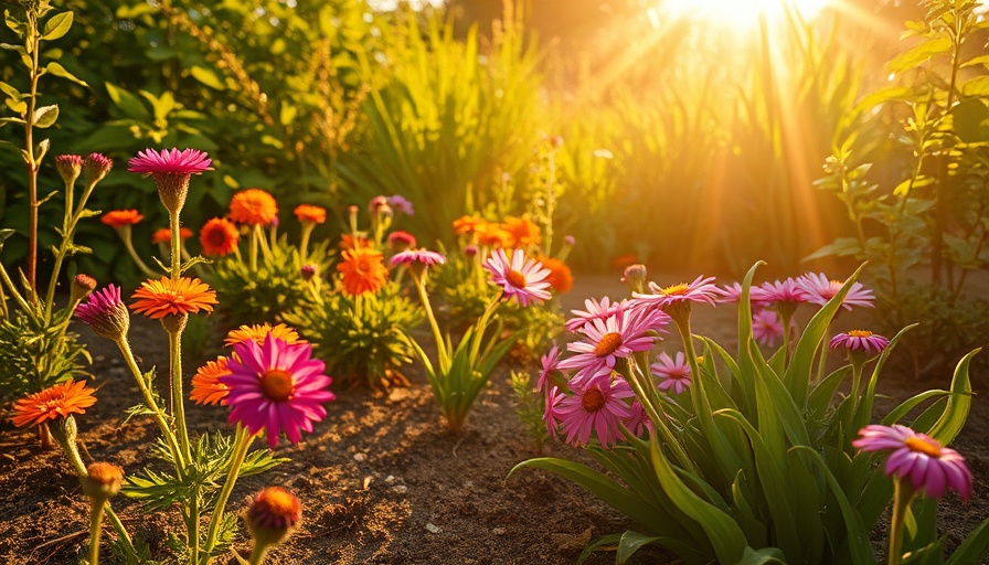 Lush summer garden showing mid-summer gardening challenges.