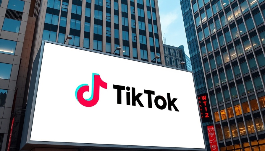 TikTok out of phone program billboard in urban setting