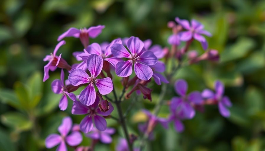 Purple flowers in a natural garden setting, related to sustainable home design.