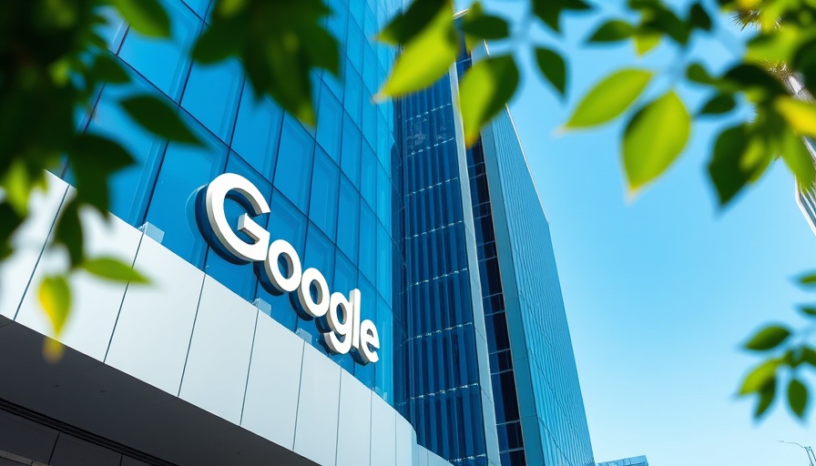 Google Gemini 2.5 Deep Think AI: Modern Google building with logo.