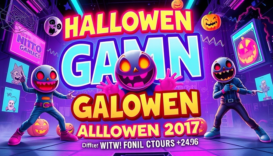 Retro gaming event poster for Hidden Block Party Raleigh with Halloween theme.
