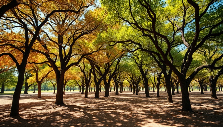 Wall of Trees Nigeria: A serene view of a dense tree grove under soft natural light.