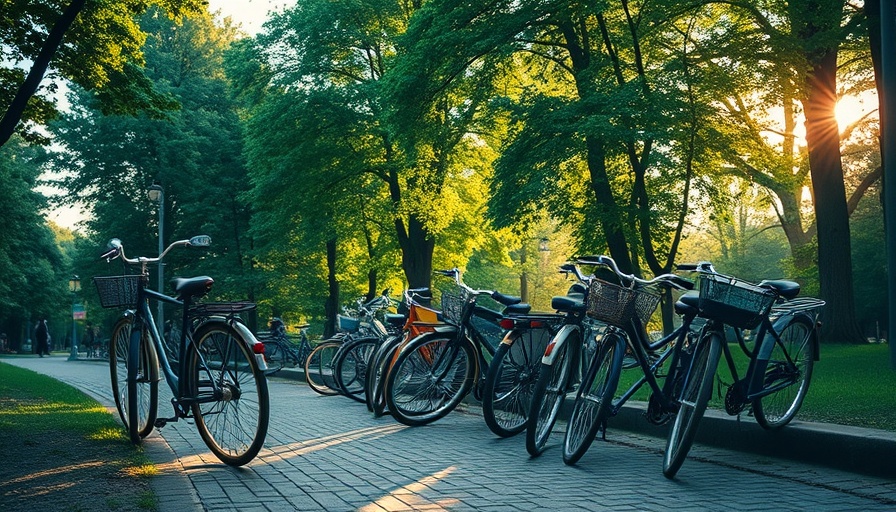 Alternative transport options: Vintage bicycles in a park setting.