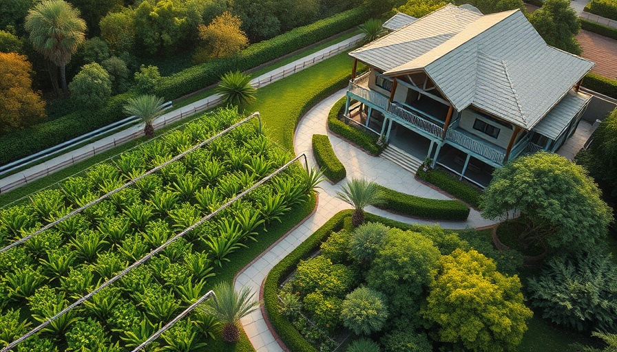 Boutique hotel garden with precision irrigation system.