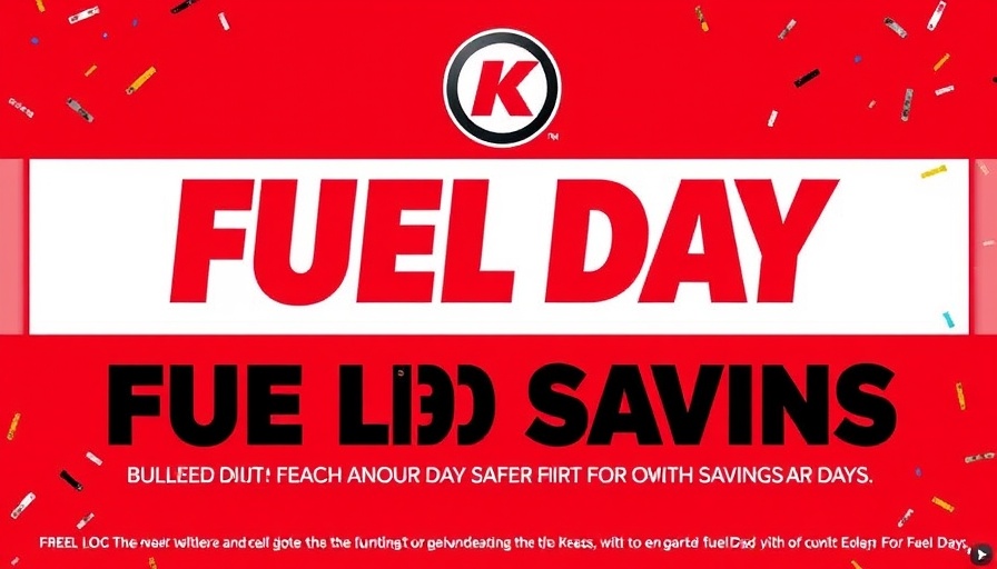 Circle K Fuel Day discounts promo poster with red and white theme.