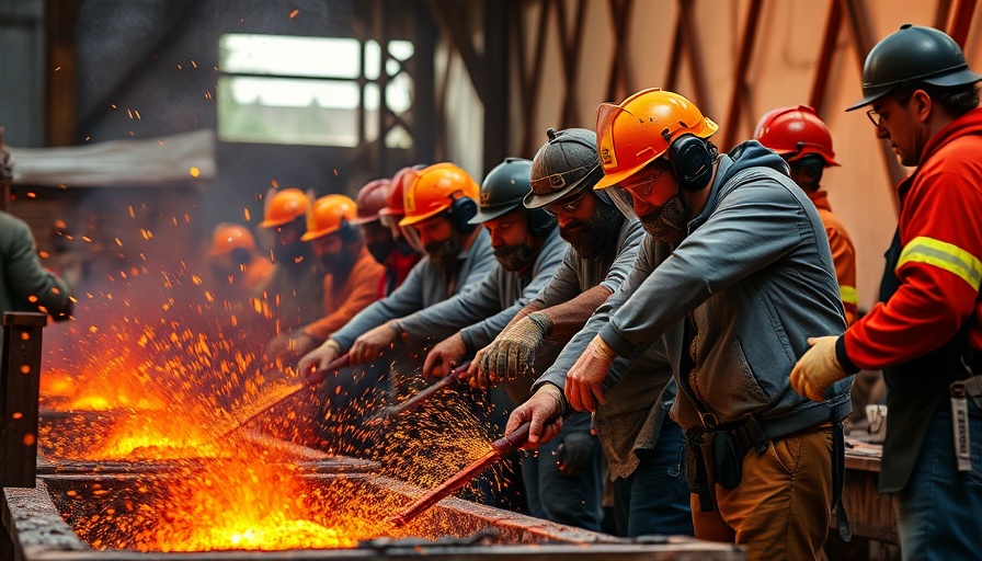 Iron pour event in Durham, vibrant spectacle of molten metal.