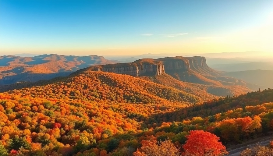 Scenic destinations in North Carolina showcasing autumn-colored mountains.