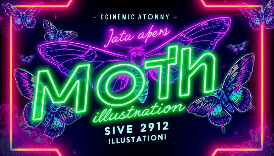 Neon-style poster for Moth Night at White Deer Park with moth illustrations.