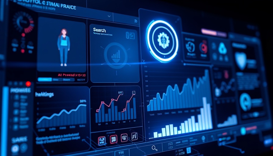 Futuristic AI-powered search tool interface with holographic elements.
