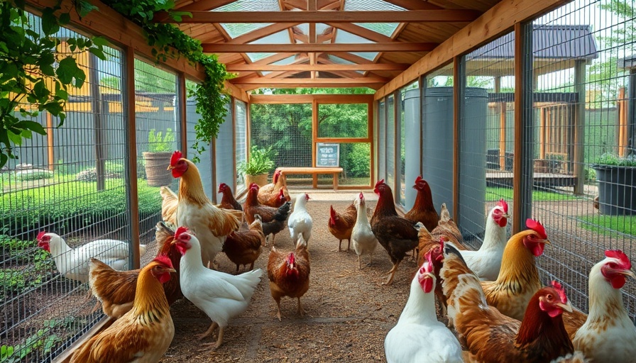 Omlet walk-in run with chickens exploring in garden.