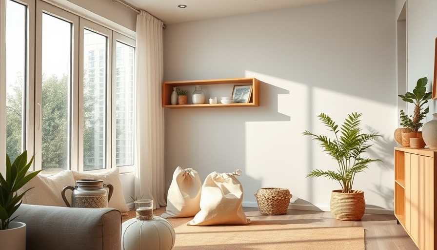 Eco-friendly living room showcasing low waste living with reusable items.