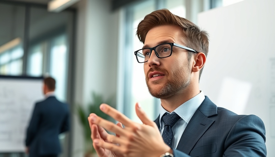 Confident professional leading employee training programs presentation.