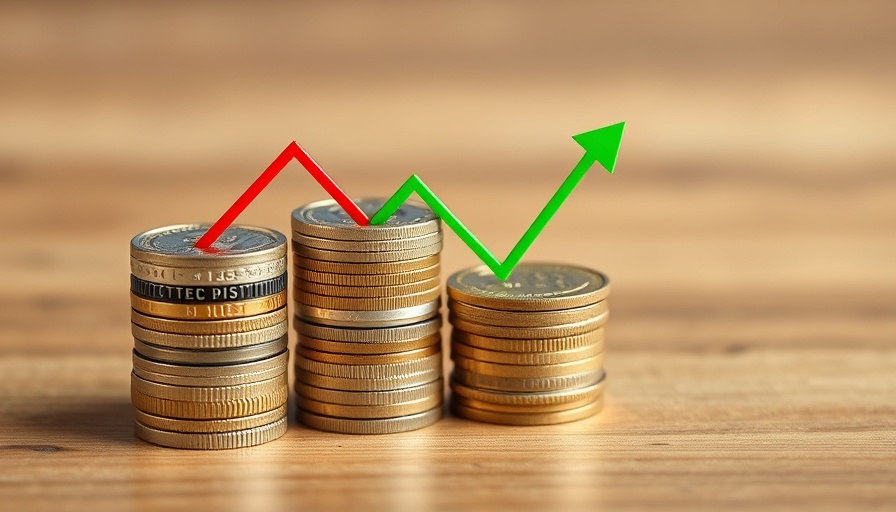 Stacks of coins with price fluctuation lines for algorithmic pricing disclosures.
