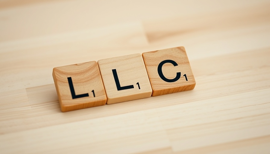 Three wooden blocks spelling LLC, concept of Register Your LLC.