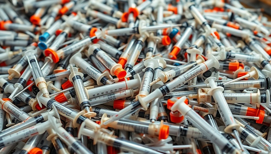Pile of used syringes illustrating the environmental impact of ignoring medical waste regulations.