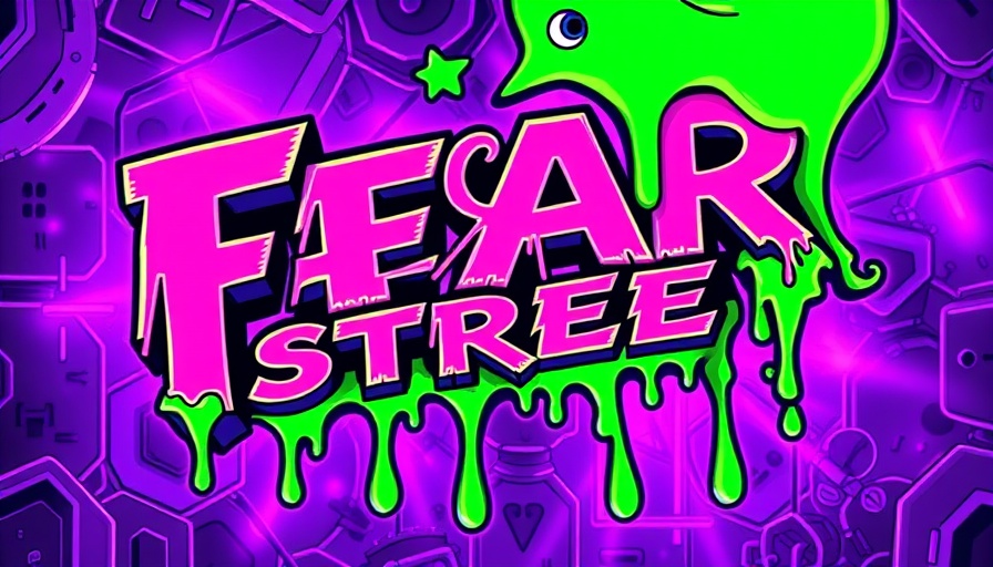 Colorful FearStreet event poster for local events with neon slime.