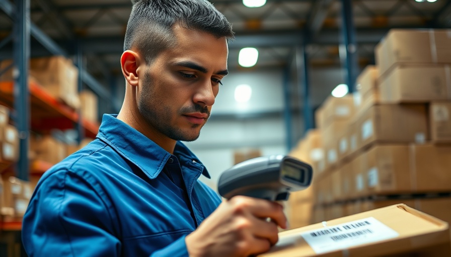 Scanning packages in a warehouse for holiday shopping.
