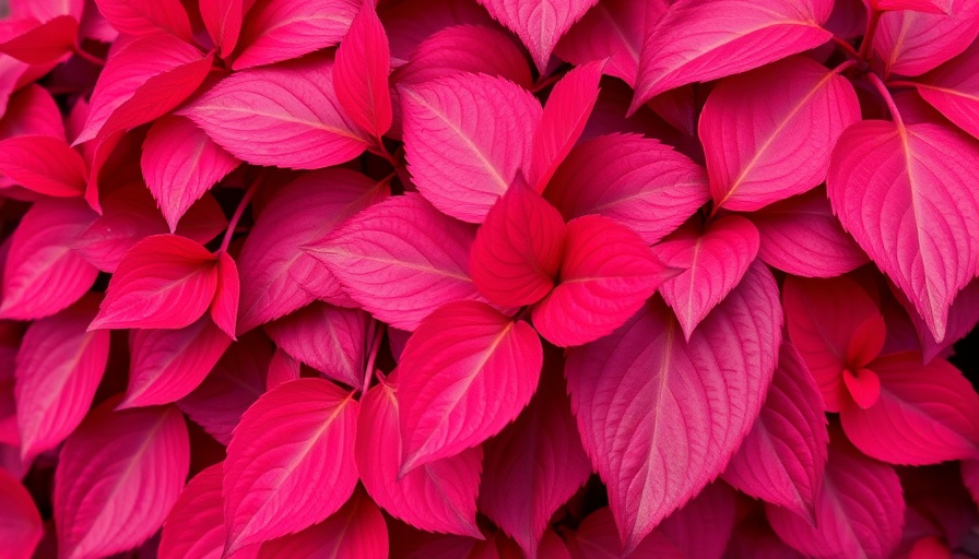 Vibrant red foliage of banned plants in the garden.