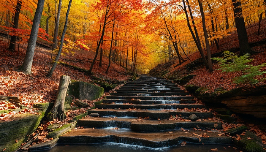 Serene autumn forest scene in Bryson City, perfect for travel inspiration.