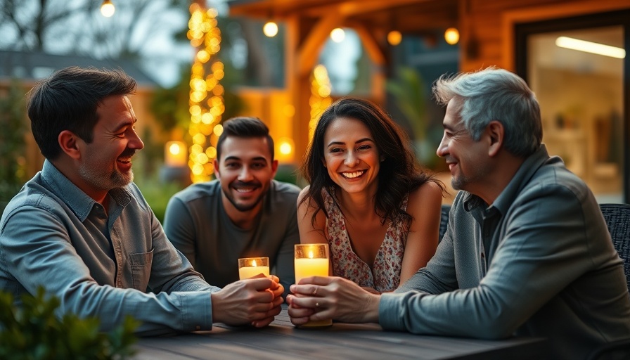 Family using candle for natural mosquito repellents on patio