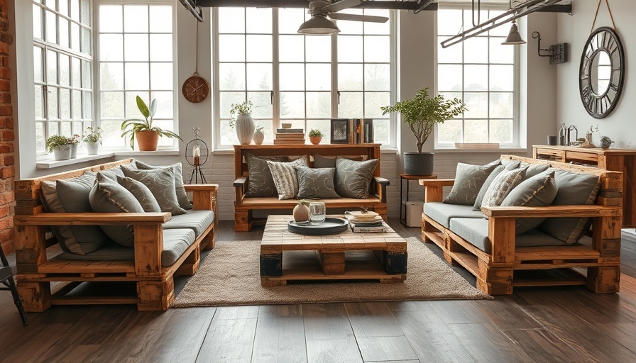 Eco-friendly DIY pallet decor for hospitality, rustic interior.