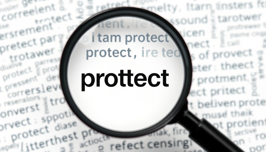 Focus on 'protect' through magnifying glass, emphasizing vigilance in preventing theft at small business.