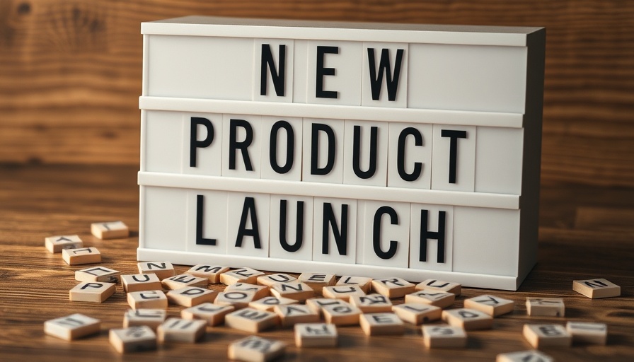 Cinematic lightbox with 'NEW PRODUCT LAUNCH', strategy concept.
