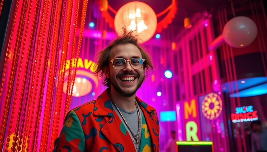 Hendrick's Gin marketing strategies highlighted at a quirky disco-themed event entrance.