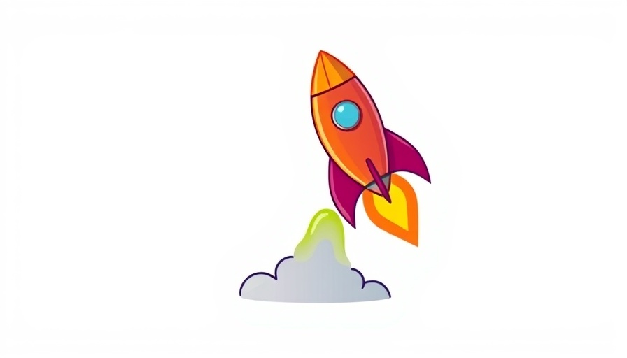 Cartoon rocket icon launching, symbolizing Free IT Strategy Templates.