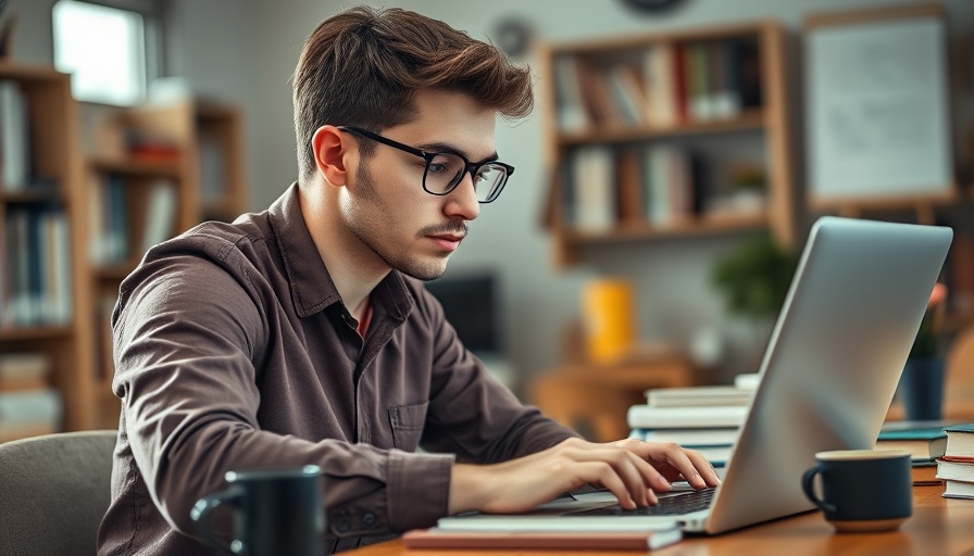College student working on side hustle success at desk.