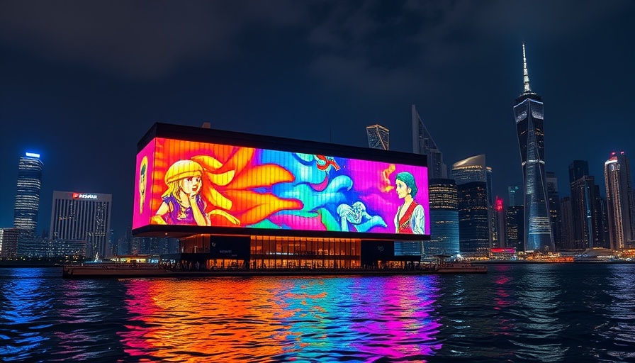 WaterWork Austin immersive art experience with colorful building projection.