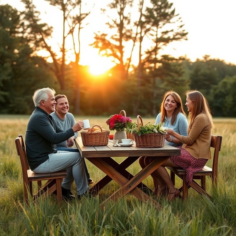 Friends enjoying golden-hour gatherings at The Silo Retreat in Greene, NY.