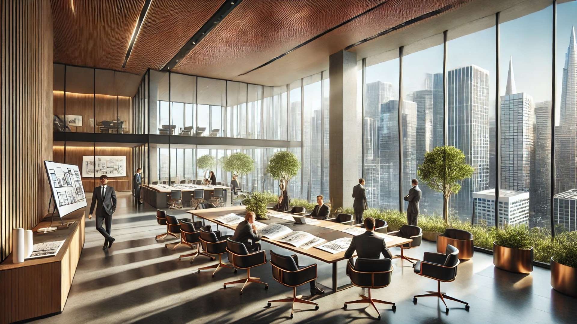 sleek, modern architectural office in San Francisco—bright, collaborative, and filled with natural light—symbolizing innovation and strategic growth at Ankrom Moisan